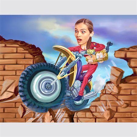 Stunt Woman Caricature from Photo - myDaVinci
